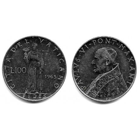 (82.1) Ciudad del Vaticano. 1963. 100 Lira (EBC+)