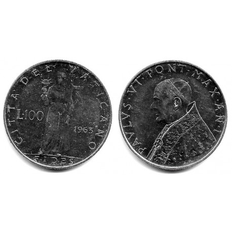 (82.1) Ciudad del Vaticano. 1963. 100 Lira (EBC+)