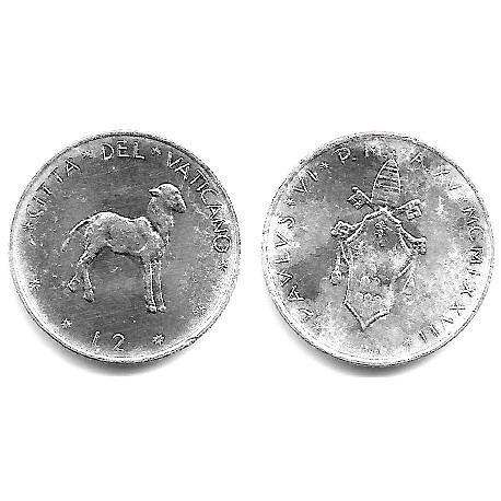 (117) Ciudad del Vaticano. 1977. 1 Lira (EBC) Mancha