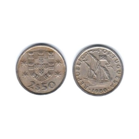 (590) Portugal. 1980. 2 ½ Escudos (BC)