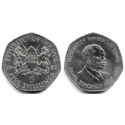 (23) Kenia. 1985. 5 Shillings (EBC+)