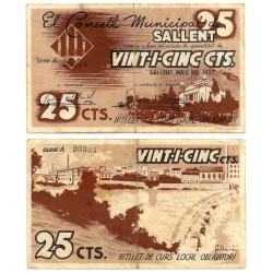Sallent. 1937. 25 Céntimos (BC+)