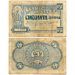 Ripollet. 1937. 50 Céntimos (BC+/BC)