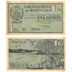 Banyoles. 1937. 1 Peseta (EBC-)