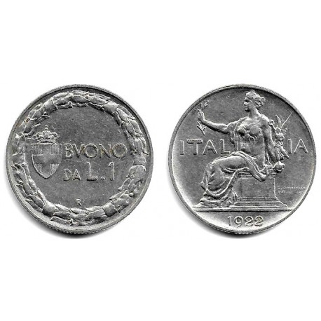 (62) Italia. 1922. 1 Lira (MBC+)