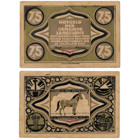 Langelohe. 1922. 75 Pfennig (EBC)
