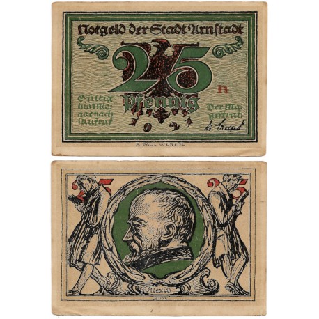 Arnstadt (Turingia). 1921. 25 Pfennig (EBC)