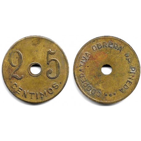 Cooperativa Obrera de Pineda. 25 Céntimos (MBC-)