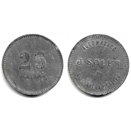 Automatico J. Soler. Vilanova i la Geltrú. 25 Céntimos (MBC-)