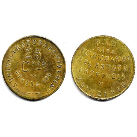 Suministradora de Víveres. 25 Céntimos (MBC+)