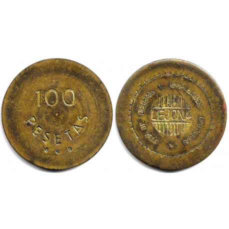 Lejona. Cooperativa de Obreros y Empleados Católicos. 100 Pesetas (MBC)