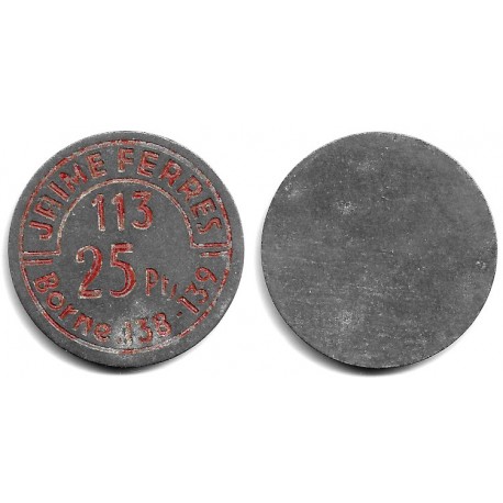 Jaume Ferres. Borne. 25 Pesetas (BC+)