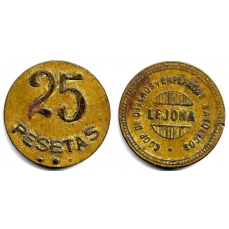 Lejona. Cooperativa de Obreros y Empleados Católicos. 25 Pesetas (MBC/MBC-)