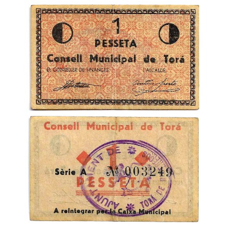Torà. 1937. 1 Peseta (MBC+)
