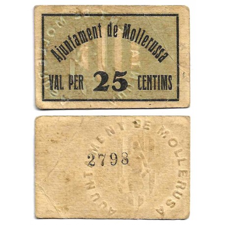 Mollerussa. 1937. 25 Céntimos (MBC)