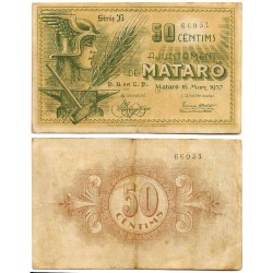Mataró. 1937. 50 Céntimos (MBC/MBC-)