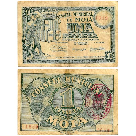 Moià. 1937. 1 Peseta (MBC-)