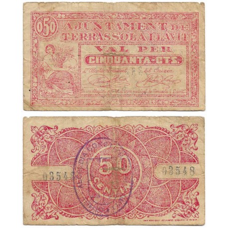 Terrassola i Lavit. 1937. 50 Céntimos (BC)