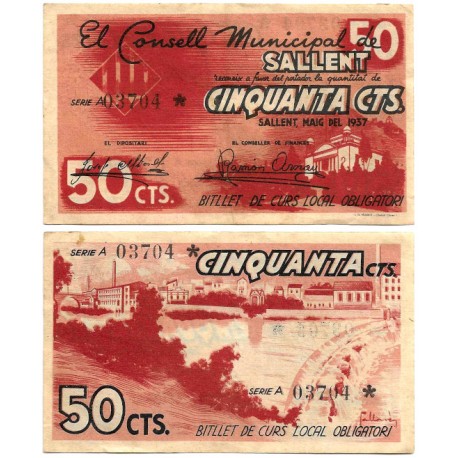 Sallent. 1937. 50 Céntimos (EBC-)