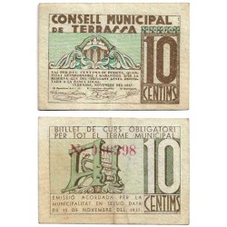 Terrassa. 1937. 10 Céntimos (MBC+)