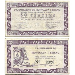 Montcada i Reixac. 1937. 50 Céntimos (MBC+)