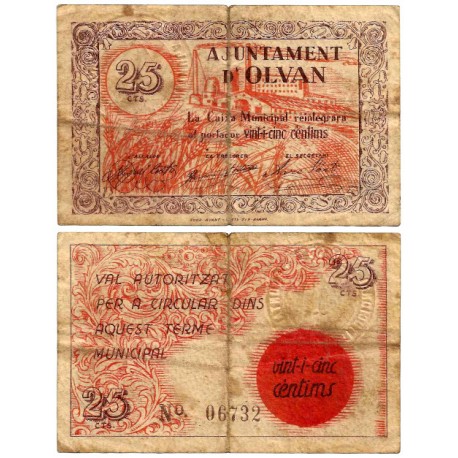Olván. 1937. 25 Céntimos (BC/BC+)