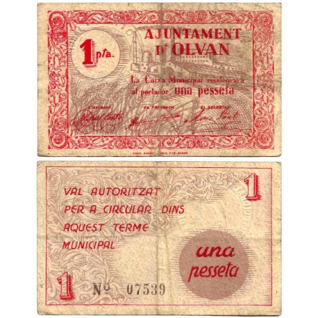 Olván. 1937. 1 Peseta (BC)