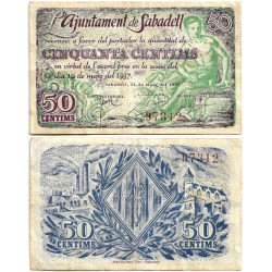 Sabadell. 1937. 50 Céntimos (MBC+)