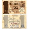 Puigreig. 1937. 1 Peseta (MBC+) Restos de Adhesivo y Mancha