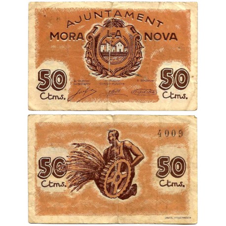 Mora la Nova. 1937. 50 Céntimos (MBC-)