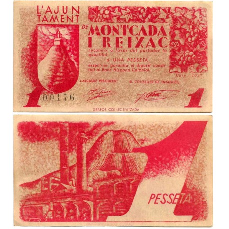 Montcada i Reixac. 1937. 1 Peseta (EBC+)