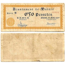 Mataró. 1937. 50 Céntimos (BC+)