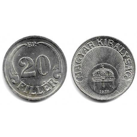 (508) Hungría. 1938. 20 Filler (EBC)