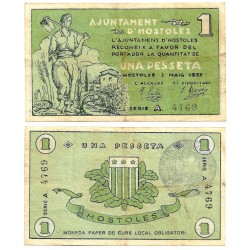 Hostoles. 1937. 1 Peseta (BC)