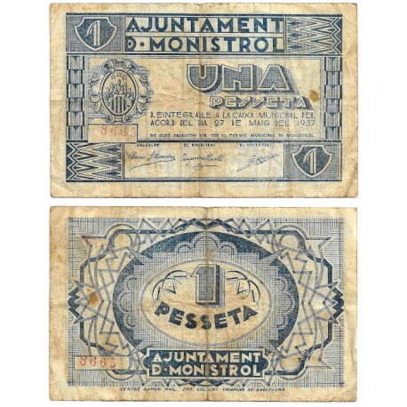 Monistrol. 1937. 1 Peseta (BC)