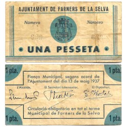Farners de la Selva. 1937. 1 Peseta (MBC-)