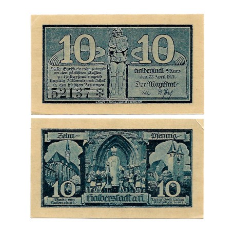 Halberstadt (Sajonia-Anhalt). 1921. 10 Pfennig (EBC+)