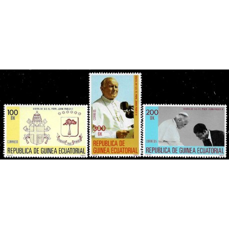 Guinea Ecuatorial. 1982. Serie Completa (Nuevo) Visita de S.S. Juan Pablo II