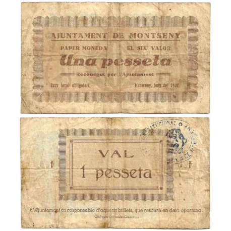 Montseny. 1937. 1 Peseta (BC)