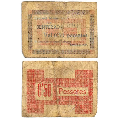 Senterada. 1937. 50 Céntimos (BC)