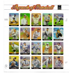 Estados Unidos de América. 2000. Hoja Conmemorativa (Nuevo) Leyendas del Béisbol