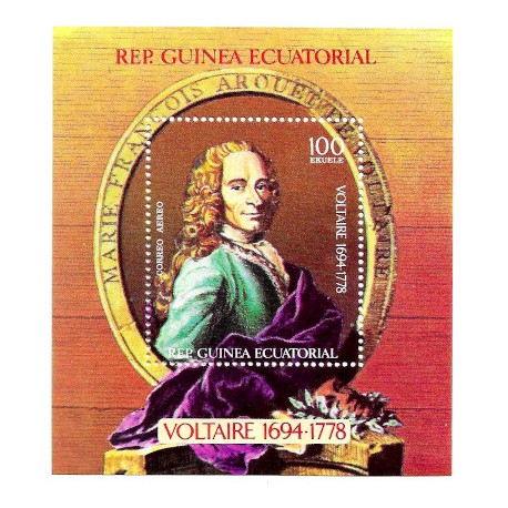 Guinea Ecuatorial. Sin Fecha. Hoja Conmemorativa (Nuevo) Voltaire