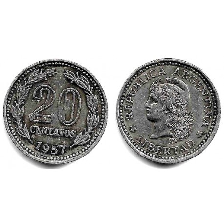 (55) Argentina. 1957. 20 Centavos (MBC+)