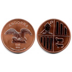 Andorra. 2014. 1 Céntimo (SC) 1 Oz. Cobre .999