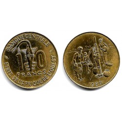 (10) Estados África Oeste. 1989. 10 Francs (MBC+)
