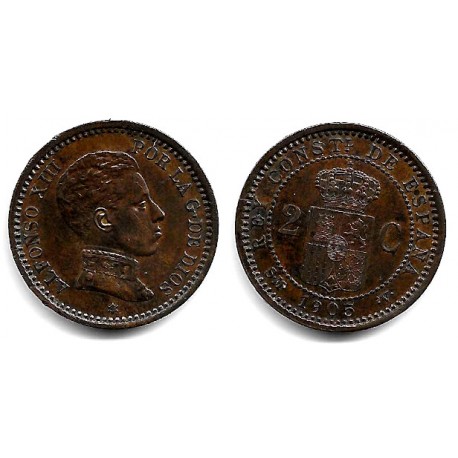 Alfonso XIII. 1905*(05). 2 Céntimos (EBC) Ceca de Madrid SM-V