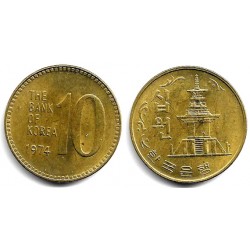 (6a) Corea del Sur. 1974. 10 Won (EBC)