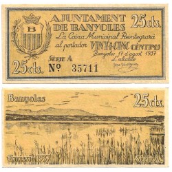 Banyoles. 1937. 25 Céntimos (SC)