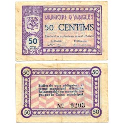 Anglès. 1937. 50 Céntimos (BC+)