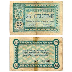 Anglès. 1937. 25 Céntimos (BC) Roturas